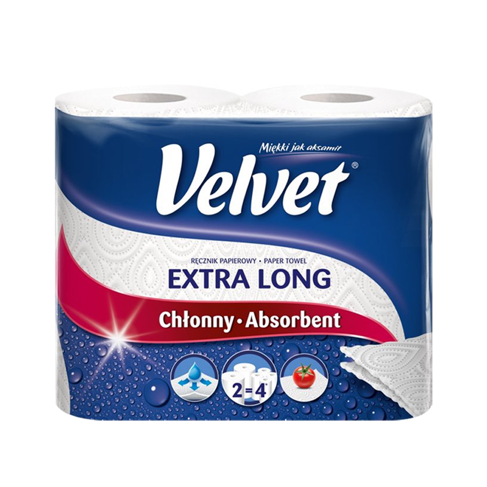Velvet паперові рушники Extra Long 2 рулони 2 шари